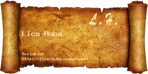 Lics Huba névjegykártya